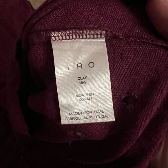 IRO Holey Tee in Wine Small - Picture 8 of 10